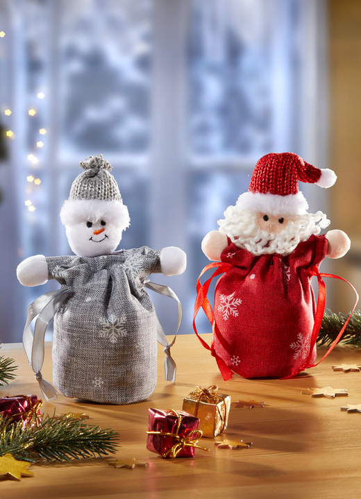- Cadeautas, set van 2, in Farbe GRIJS-ROOD
