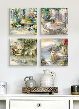 Hoogwaardige canvas schilderijset, 4 stuks