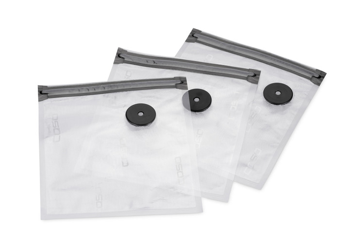 - Vacuümzak met rits voor Caso handvacuümmachine, in Farbe TRANSPARENT, in Ausführung 20 stuks (20 x 23 cm)