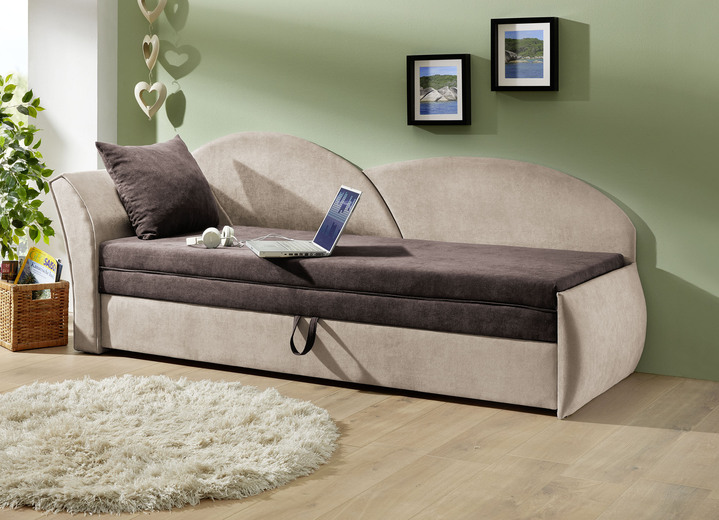 Slaap sofa`s - Slaapbank, in Farbe BRUIN-BEIGE, in Ausführung Armleuning links Ansicht 1