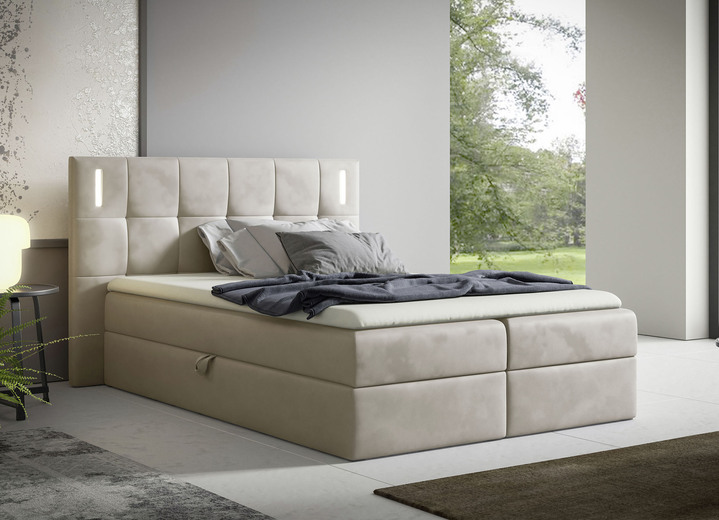 Boxspring - Boxspring 120 x 200 cm, in Farbe CRÈME Ansicht 1