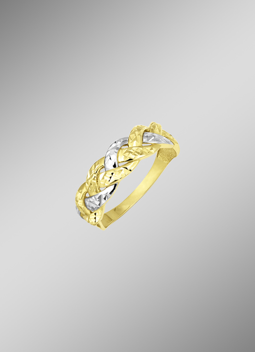Ringen - Gediamanteerde damesring in bicolor, in Größe 160 bis 220, in Farbe  Ansicht 1