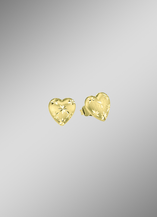 Oorbellen - Oorbellen met diamanten hart, in Farbe  Ansicht 1