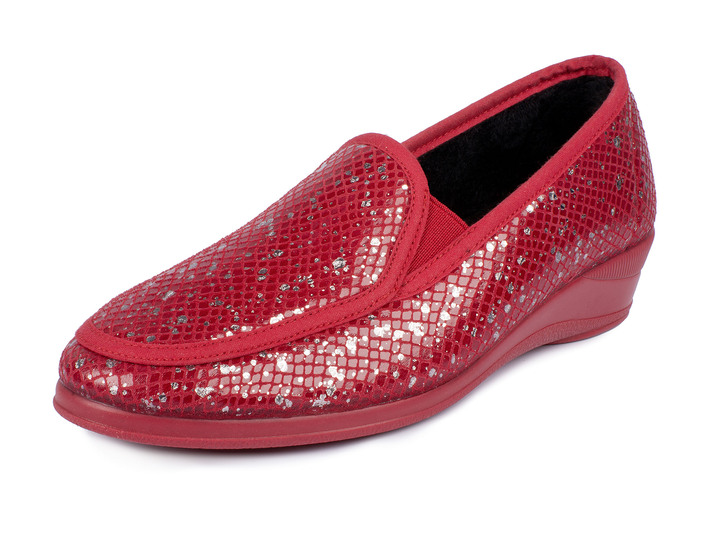 Gezondheidsschoenen - Mocassins in elegante krokodillenlook, in Größe 036 bis 042, in Farbe BORDEAUX Ansicht 1