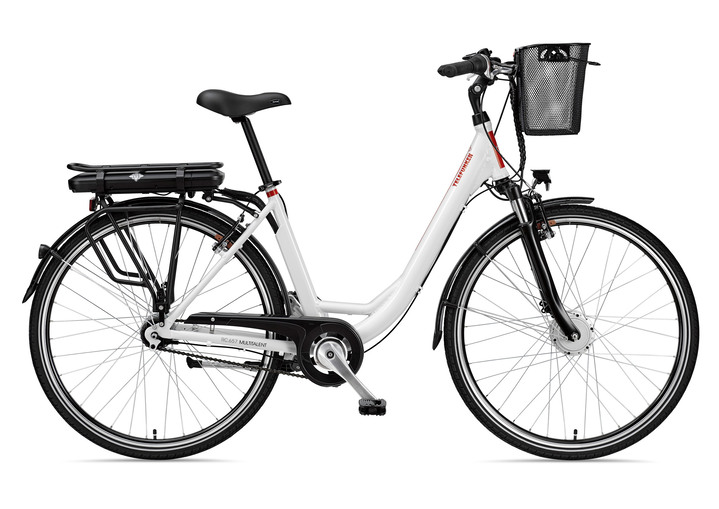 Elektrische fietsen - Stads-e-bike met comfortfuncties van Telefunken, in Farbe WEISS Ansicht 1