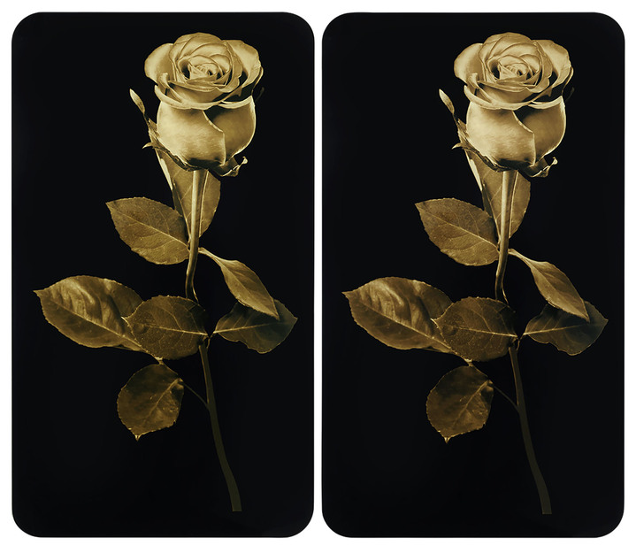 Huishoudhulpjes - Kachelafdekplaten met gouden rozenmotief, set van 2, in Farbe ROSEN GOLD