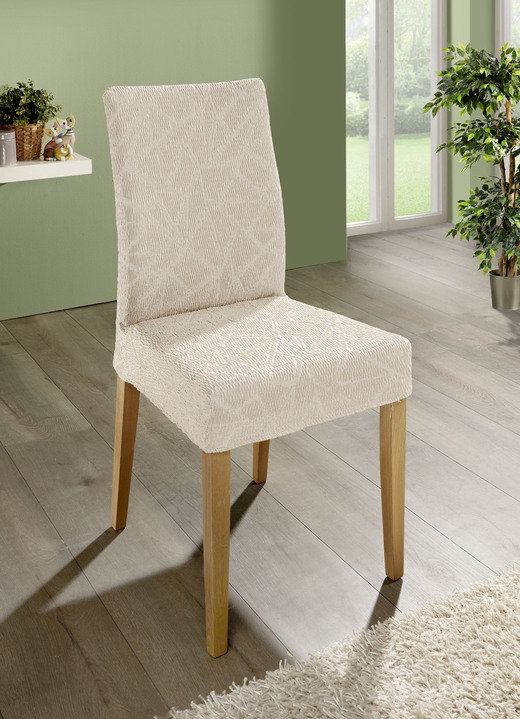 Sessel- & Sofaüberwürfe - Stretchbezüge mit optimaler Passform, in Größe 101 (Sesselbezug) bis 106 (Stuhlbezug), in Farbe CREME Ansicht 1