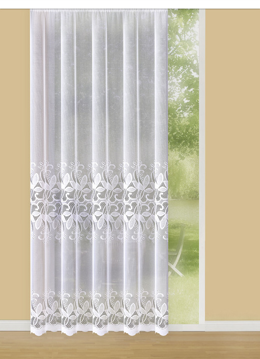 Klassiek - Raamdecoratie, in Größe 136 (boogjaloezie, H105xB300 cm) bis 458 (Ruffelset, H245xB145 cm), in Farbe WEISS Ansicht 1