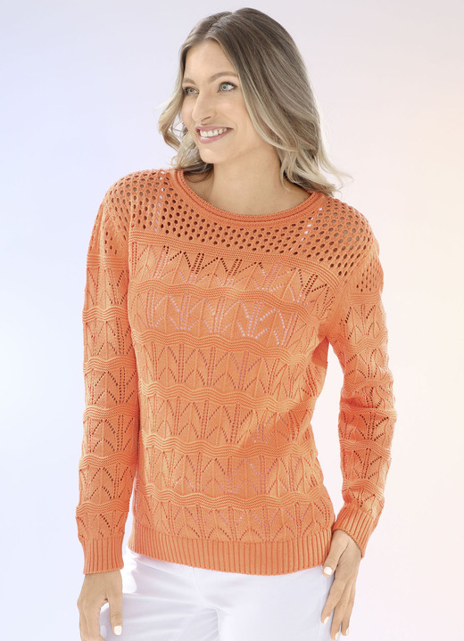 Basics - Pullover in Mustermix Basics - Pullover in Mustermix, in Größe L(44/46) bis XS(32/34), in Farbe MANDARINE