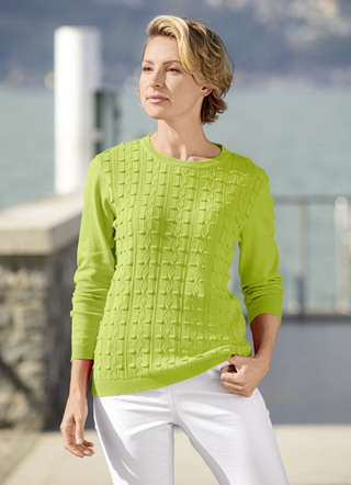 Pullover met een rekbaar structuurpatroon