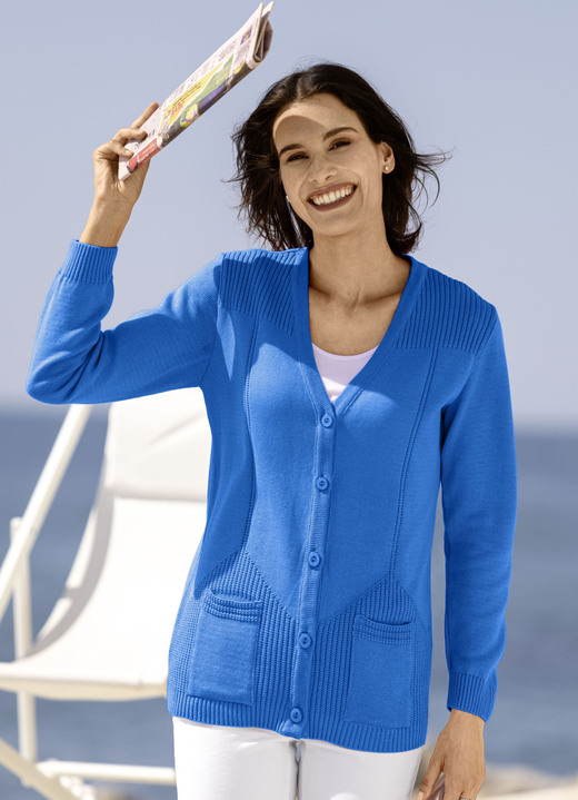 Basics - Vest met een stretchy structuur Basics - Vest met een stretchy structuur, in Größe 038 bis 054, in Farbe AZUURBLAUW