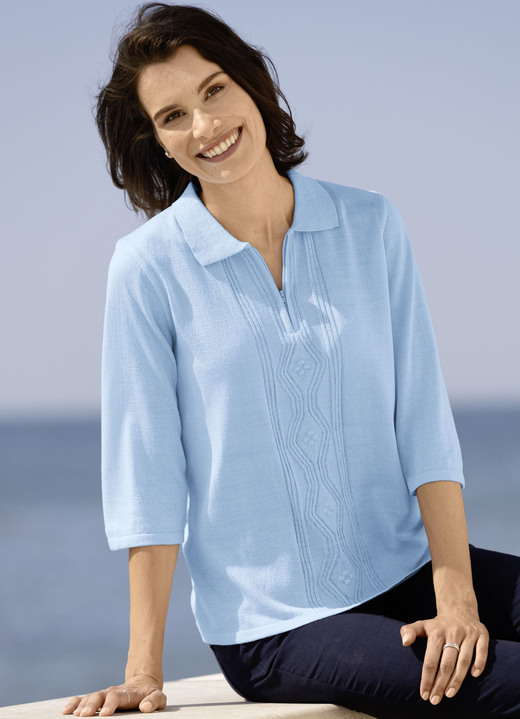 SALE % - Pullover aus Friségarn, in Größe 036 bis 052, in Farbe BLEU Ansicht 1