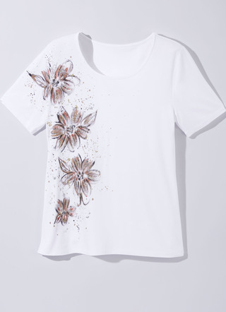 Shirt met handgeschilderd glitterornament