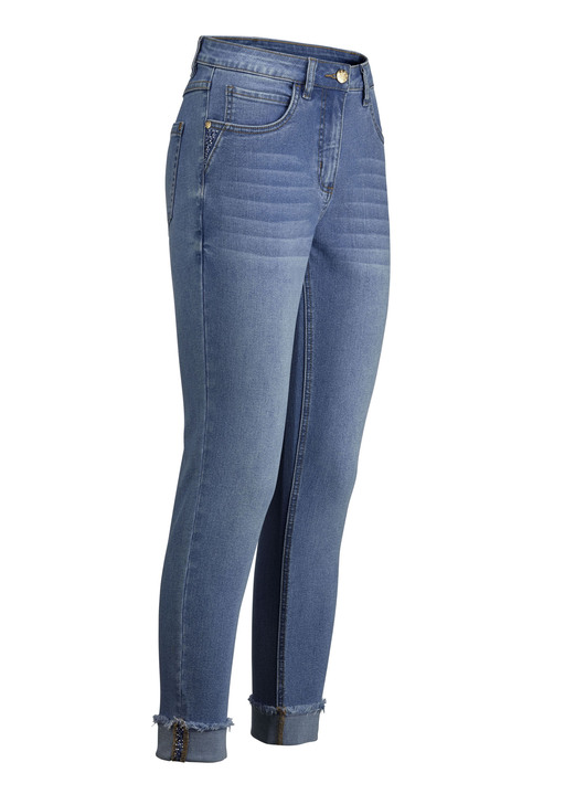 Broeken - Jeans met sprankelende strass-versiering, in Größe 017 bis 050, in Farbe JEANSBLAUW Ansicht 1