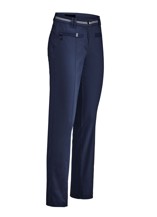 Hosen mit Knopf- und Reißverschluss - Aufwendig gearbeitete Hose, in Größe 017 bis 052, in Farbe MARINE Ansicht 1