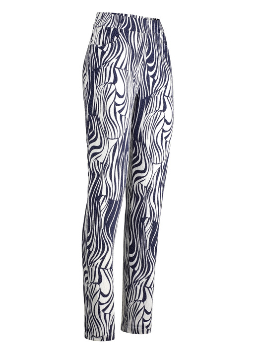 Broeken - Broek met expressief design, in Größe 018 bis 052, in Farbe DONKERBLAUW-WIT Ansicht 1