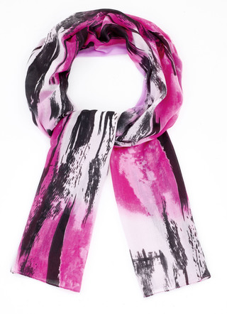 Sjaal met tie-dye en fantasy design