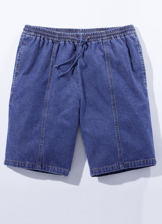 Shorts & bermuda's - Comfortabele pull-on short in 4 kleuren, in Größe 048 bis 060, in Farbe JEANSBLAUW Ansicht 1