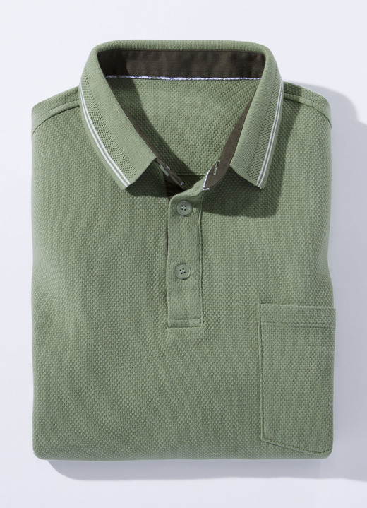 Shirts - Poloshirt in 4 kleuren, in Größe 046 bis 062, in Farbe LINDGRÜN Ansicht 1