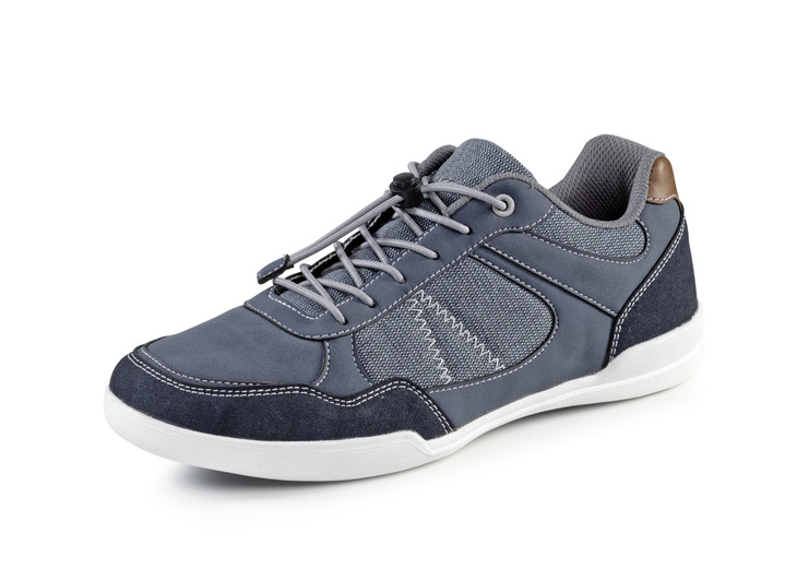- Sneakers met elastisch snelvetersysteem met stopper, in Größe 040 bis 047, in Farbe BLAUW-COGNAC Ansicht 1