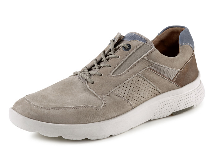 - Waldläufer veterschoen met decoratieve perforatie, in Größe 10 bis 9 1/2, in Farbe SAND-BRAUN-JEANS Ansicht 1