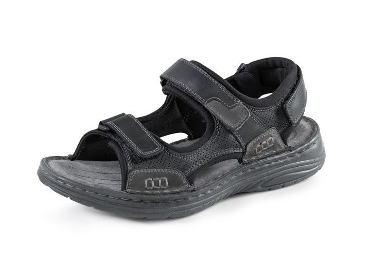 Sandalen & slippers - GINO GALANTE, komfortable Herren-Trekkingsandalen, aus Leder, in Größe 040 bis 046, in Farbe SCHWARZ-GRAU Ansicht 1