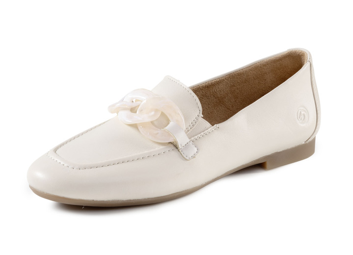 Instappers & veterschoenen - Remonte loafers met trendy sierketting, in Größe 036 bis 042, in Farbe BEIGE Ansicht 1