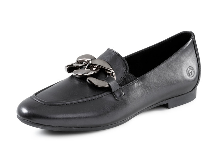 Instappers & veterschoenen - Remonte loafers met trendy sierketting, in Größe 036 bis 042, in Farbe ZWART Ansicht 1