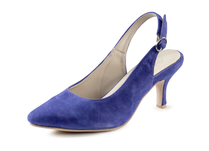 Pumps en ballerina‘s - Andrea Conti slingpumps gemaakt van zacht fluweel chevreauleer, in Größe 036 bis 042, in Farbe KONINKLIJK Ansicht 1
