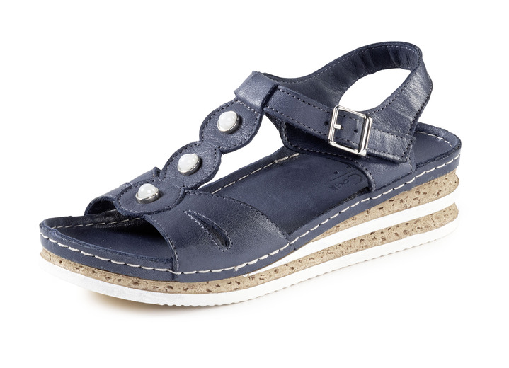 Sandalettes & slippers - Andrea Conti sandaal van zacht nappaleer, in Größe 036 bis 041, in Farbe MARINE Ansicht 1