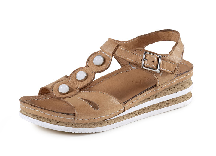 Sandalettes & slippers - Andrea Conti sandaal van zacht nappaleer, in Größe 036 bis 041, in Farbe COGNAC Ansicht 1