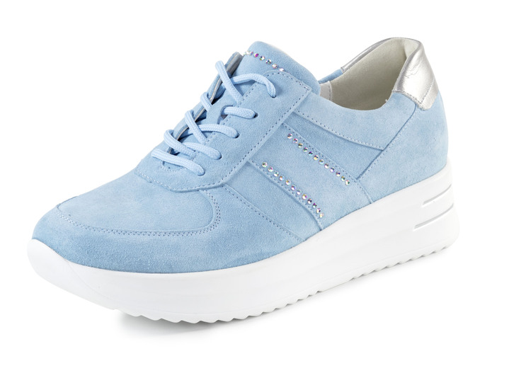 Instappers & veterschoenen - Ranger sneakers met strass steentjes, in Größe 3 1/2 bis 8, in Farbe HIMMELBLAU Ansicht 1