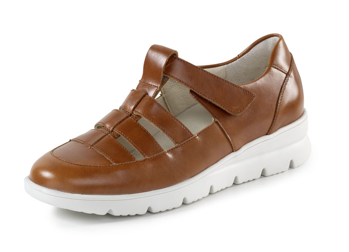 - Waldläufer pantoffels van nappaleer, in Größe 4 1/2 bis 9, in Farbe COGNAC Ansicht 1