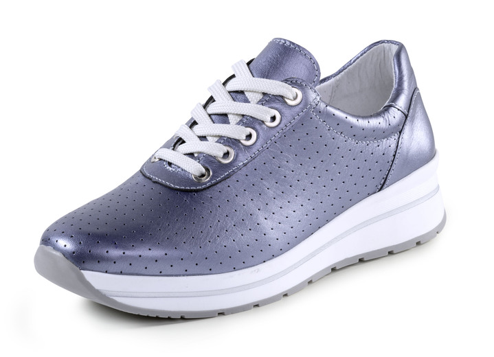 Instappers & veterschoenen - ELENA EDEN sneakers met decoratieve perforaties, in Größe 035 bis 041, in Farbe STAHLBLAU Ansicht 1