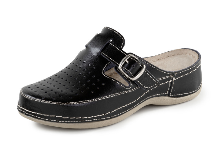 Sandalen & slippers - ELENA EDEN, zomerklompen voor dames, breedte G, met verstelbare gesp, in Größe 036 bis 042, in Farbe ZWART Ansicht 1