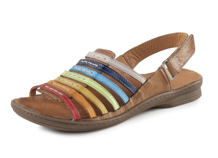 Sandalen & slippers - Gemini sandaal van rundnappaleer, in Größe 036 bis 042, in Farbe BRAUN-MULTICOLOR Ansicht 1