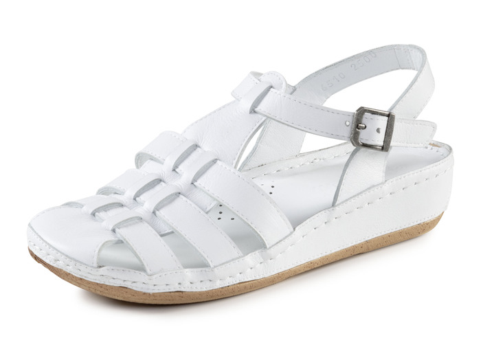 Sandalen & slippers - Gemini sandaal met bandjes van zacht rundnappaleer, in Größe 036 bis 042, in Farbe WEISS Ansicht 1