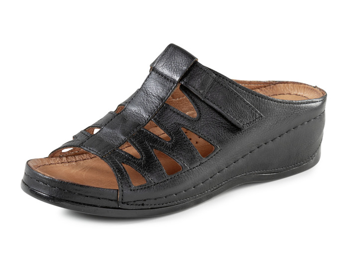 Sandalen & slippers - Gemini muiltjes van deels gekleurd rundnappaleer, in Größe 036 bis 042, in Farbe SCHWARZ Ansicht 1