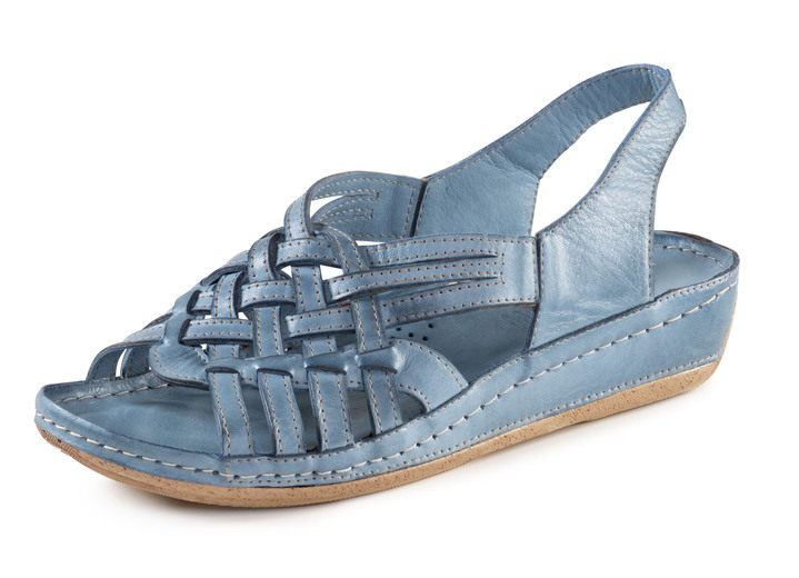 Sandalen & slippers - Gemini sandaal met gevlochten bandjes, in Größe 036 bis 042, in Farbe JEANS Ansicht 1