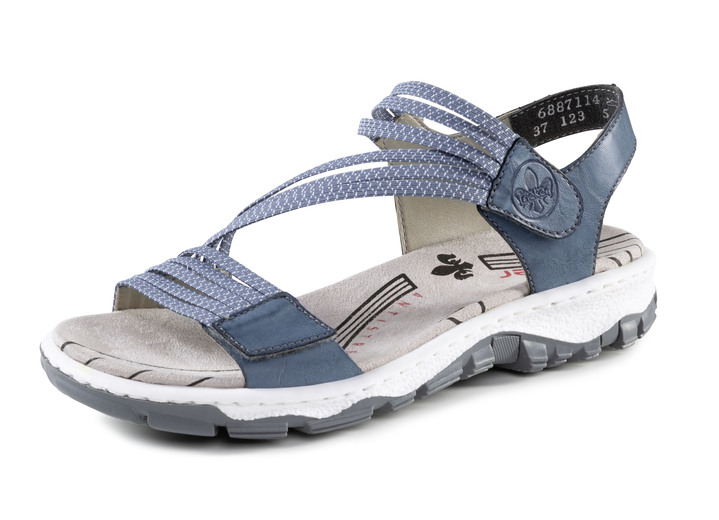 Sandalettes & slippers - Rieker, sportieve damessandalen, met twee klittenbandsluitingen, in Größe 036 bis 042, in Farbe BLAUW Ansicht 1