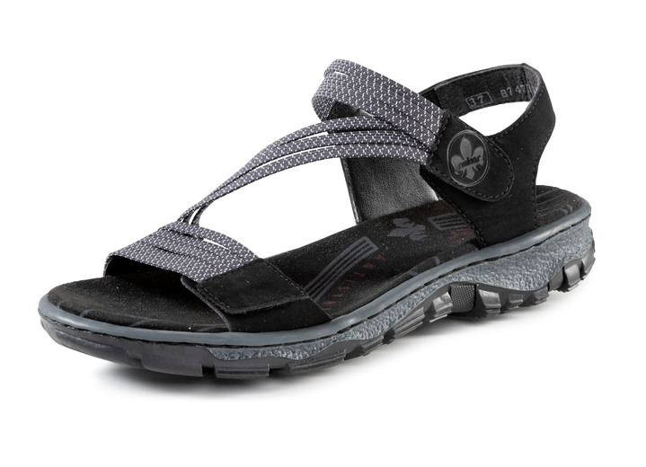 Sandalettes & slippers - Rieker, sportieve damessandalen, met twee klittenbandsluitingen, in Größe 036 bis 042, in Farbe ZWART Ansicht 1