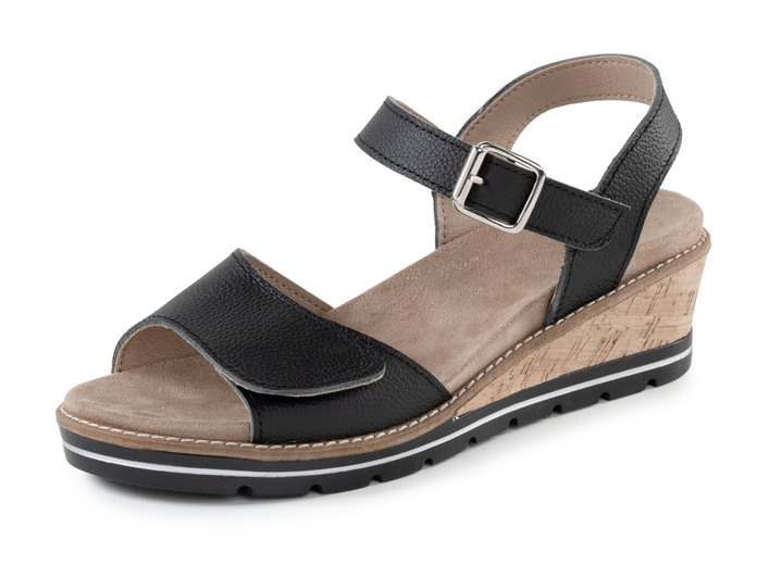 Sandalen & slippers - ELENA EDEN, comfortabele damessandalen, breedte H, met uitneembaar voetbed, in Größe 035 bis 041, in Farbe SCHWARZ Ansicht 1