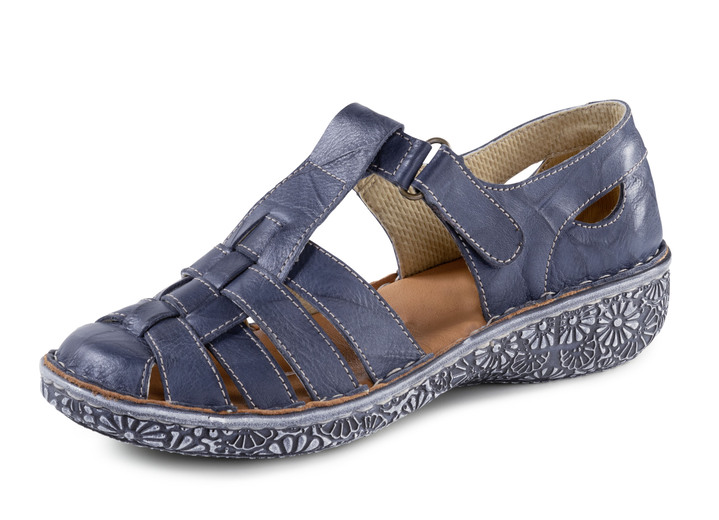 Instappers & veterschoenen - ELENA EDEN pantoffels gemaakt van nappaleer met een subtiele gekreukelde structuur, in Größe 036 bis 043, in Farbe JEANS Ansicht 1