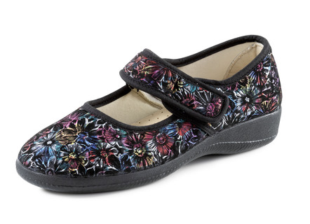 Spangenschuh mit floralem Muster