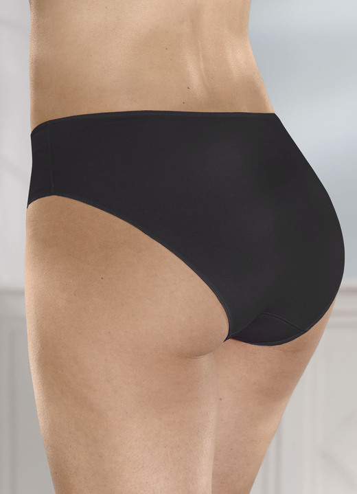 Slips - Set van vier slips met bijzonder platte uiteinden, in Größe 036 bis 048, in Farbe SCHWARZ Ansicht 1