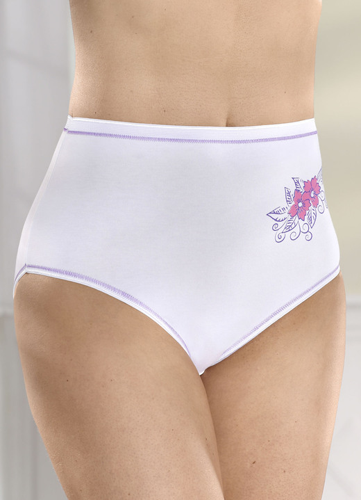 Slips - Laurina set van vier slips, in Größe 038 bis 056, in Farbe WIT