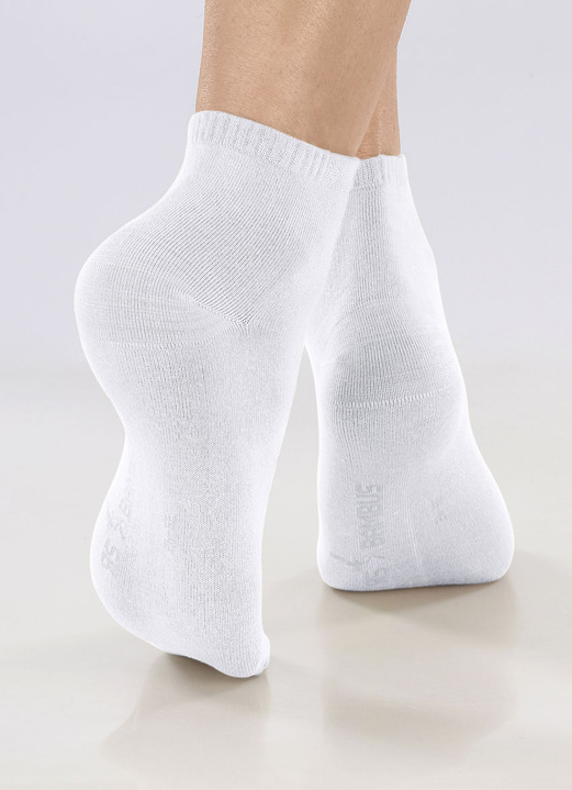 Strümpfe & Strumpfhosen - Sechserpack Socken mit Softrand, in Größe 1 (Schuhgr. 35-38) bis 3 (Schuhgr. 43-46), in Farbe 3X WEISS, 3X SCHWARZ Ansicht 1