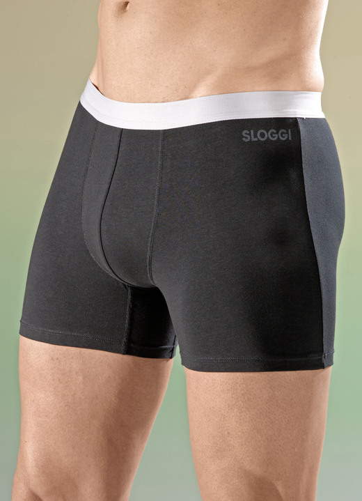 Pants & boxershorts - Sloggi, tweedelige broek met elastische tailleband, in Größe L bis XXL, in Farbe SCHWARZ