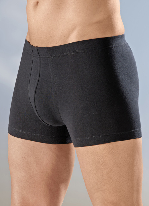 Pants & boxershorts - Schiesser driepack broeken met elastische tailleband, in Größe 3XL (9) bis XXL (8), in Farbe ZWART