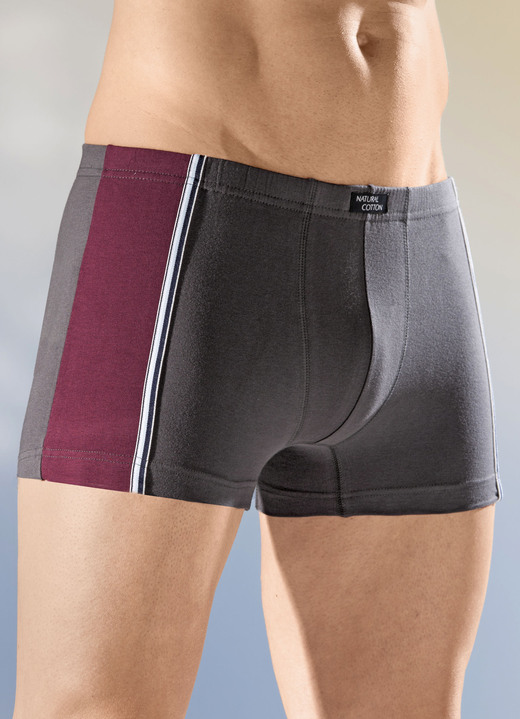 Pants & boxershorts - Set van vier broeken met elastische tailleband, in Größe 3XL (9) bis XXL (8), in Farbe 2X ANTHRAZIT-BORDEAUX, 2X SCHWARZ-BLAU